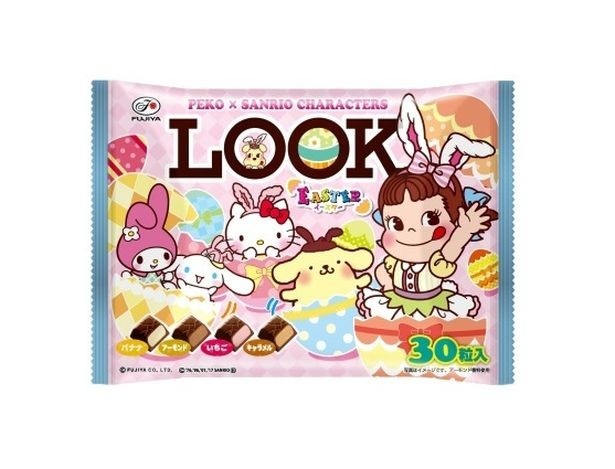 【写真を見る】ペコちゃんと人気のサンリオキャラクター、ハローキティ、マイメロディ、ポムポムプリン、シナモロールを描いたポップで楽しいデザイン