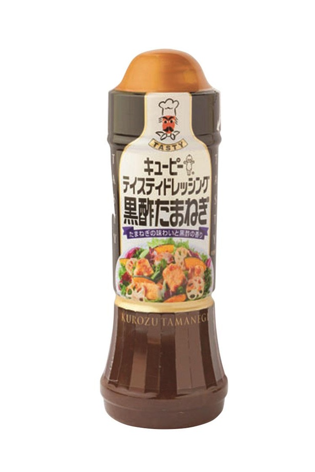キユーピー テイスティドレッシング 黒酢たまねぎ(キユーピー、￥324/210ml　 33kcal/大さじ約1杯(15ｇ)当たり)