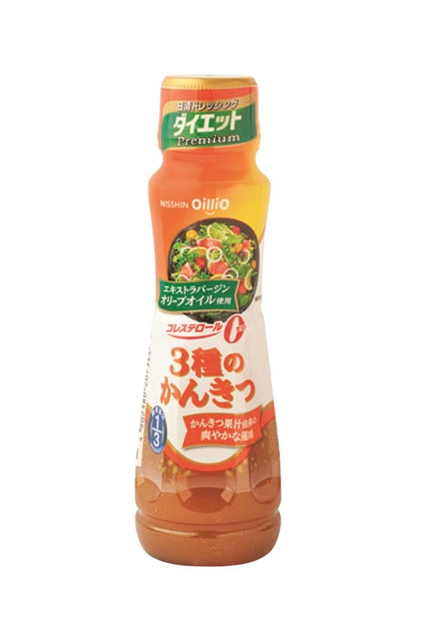 日清ドレッシングダイエットPremium　 3種のかんきつ　185ml(日清オイリオグループ、オープン価格/185ml　 26kcal/1食分(15ｇ)当たり)