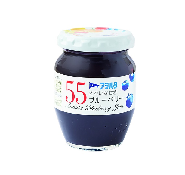 アヲハタ 55 ブルーべリー(アヲハタ、￥238/150ｇ　32kcal/大さじ約1杯 (20ｇ)当たり(推定値))
