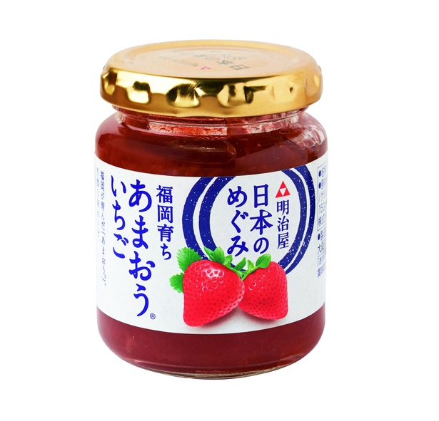 日本のめぐみ あまおういちごジャム(明治屋、￥380/ 150ｇ　39kcal/1食(20ｇ)当たり)