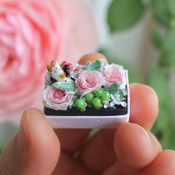 花びらの細部までリアルな作品