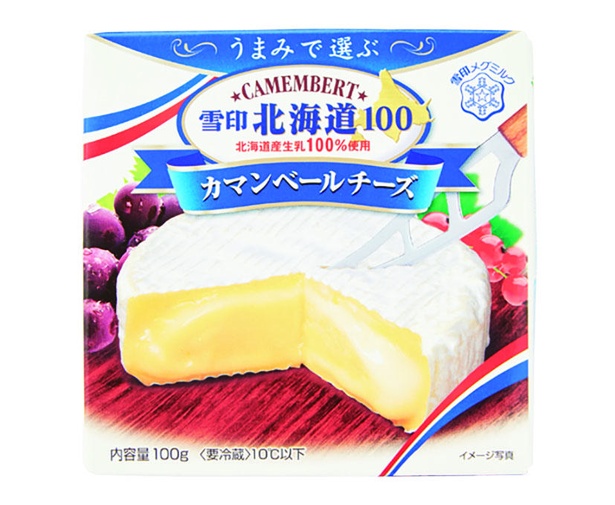 雪印北海道100 カマンベールチーズ(雪印メグミルク、￥500/100ｇ　 311kcal/100ｇ当たり)
