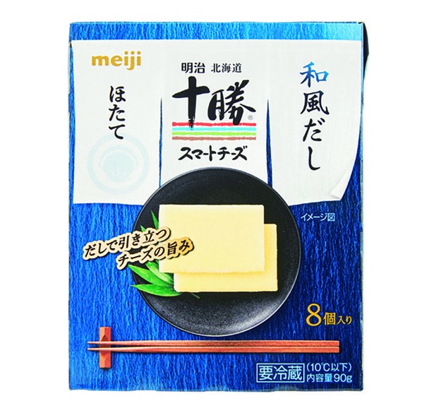 明治北海道十勝スマートチーズ 和風だし ほたて(明治、￥345/90ｇ(8  個入り)　38kcal/1個当たり)
