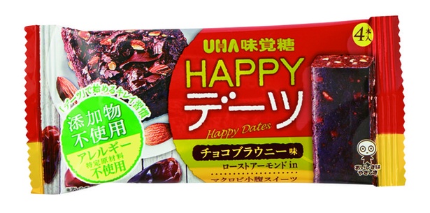 HAPPYデーツ チョコブラウニー味(UHA味覚糖、￥130/29ｇ　109kcal)