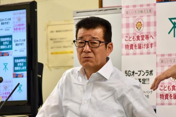 7月16日（木）定例記者会見を行った大阪市・松井一郎市長