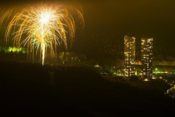 密を回避しながらゆったりと花火鑑賞