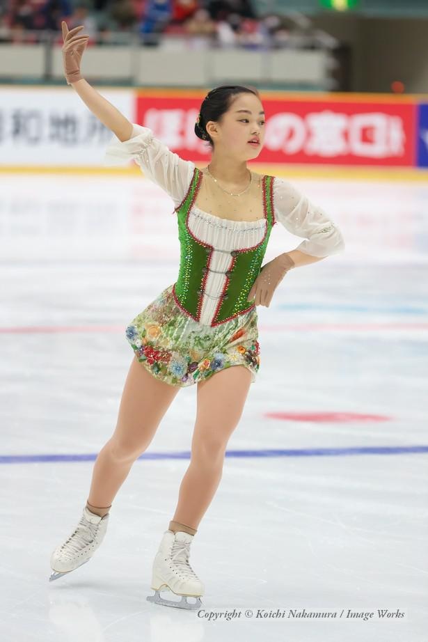 横井きな結、2020全国中学校大会でのフリースケーティングの演技