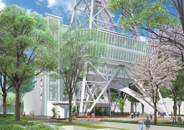 塔の真下にある広場では、地産地消のマーケットなどを開催予定 / 名古屋テレビ塔
