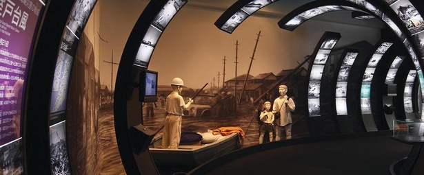 「高潮被害トンネル」には、水没したまちを再現したジオラマ展示も/津波・高潮ステーション