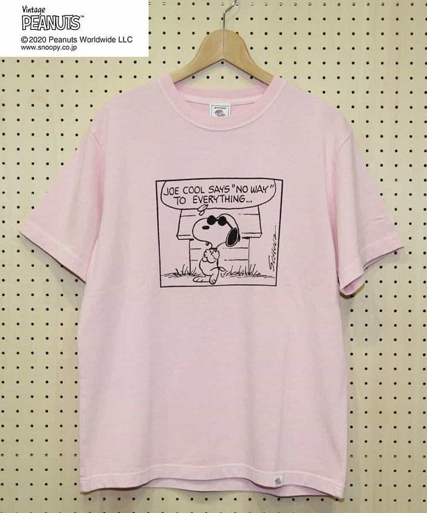 「カラースヌーピープリントTシャツ」のピンク