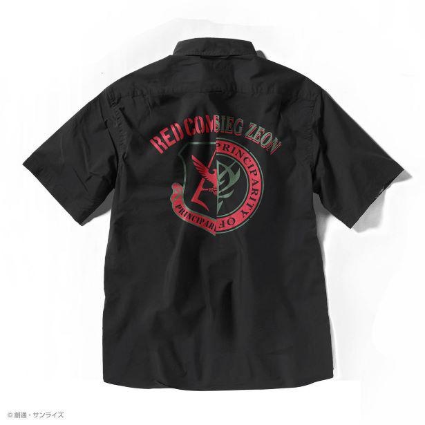 「STRICT-G『機動戦士ガンダム』クールマックス 半袖オープンカラーPt.シャツ」  RED COMET(ブラック)