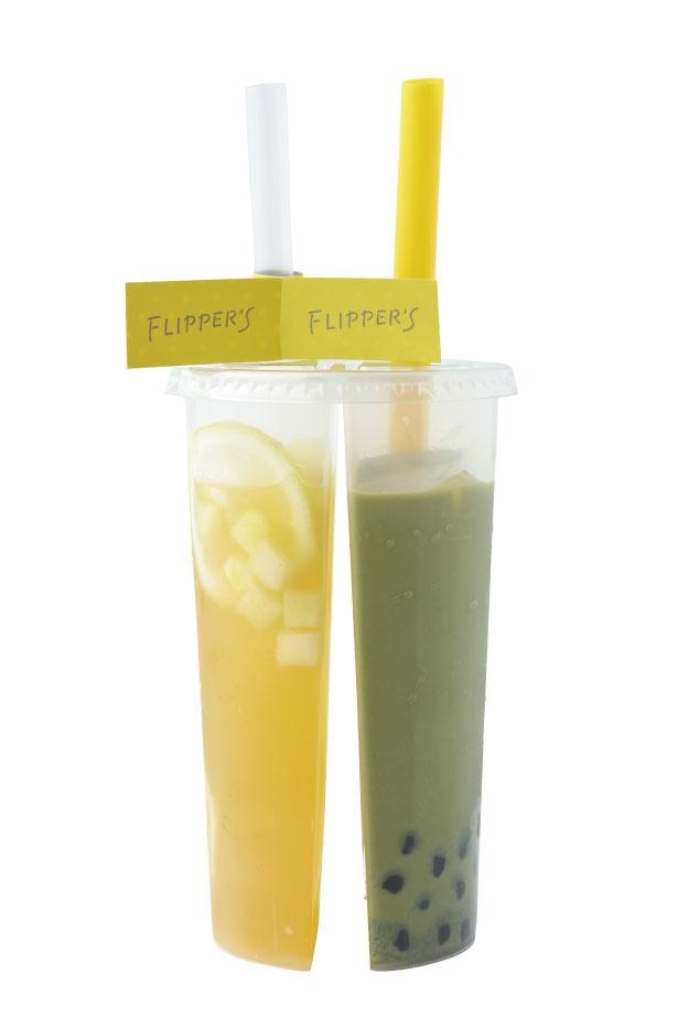「パイナップル＆パッショングリーンティー」と「タピオカ抹茶ミルク」の組み合わせもおすすめ！/ FLIPPER’S