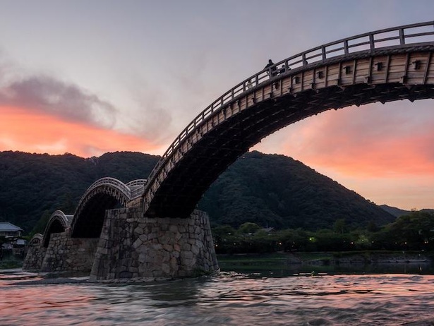 錦帯橋の夕景