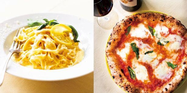 「Pizzeria-Trattoria Napule」のシェフのシグネチャーメニュー「水牛のモッツァレラチーズのマルゲリータ」(右)