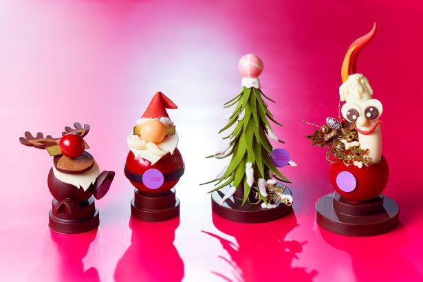 左から「トナカイ」「サンタクロース」(各3900円)、「クリスマスツリー」「キャンドル」(各5000円)