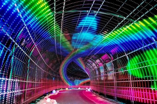 LED電球を約100万個を使った光のトンネル「Wonder Tunnel」