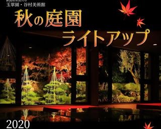 広大な日本庭園をライトアップ、新潟県糸魚川市の玉翠園・谷村美術館で秋の庭園ライトアップ2020が開催