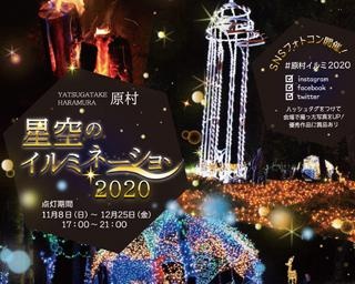 星が降る里、長野県の原村高原朝市広場で「星空のイルミネーション2020」開催