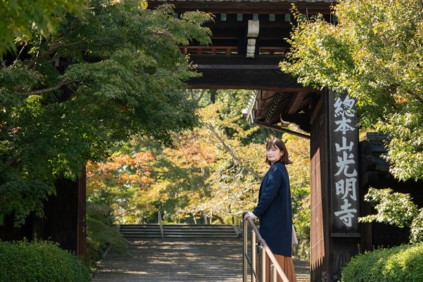 総門をくぐると街の喧騒が届かず、心静かなひと時が過ごせる/光明寺