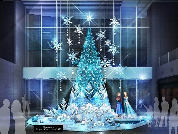 丸の内オアゾでは雪の結晶をイメージした『アナと雪の女王』FROZEN TREEを展示