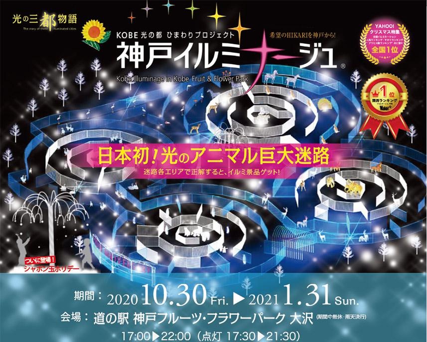 10周年を迎えた神戸フルーツ・フラワーパーク大沢の「神戸イルミナージュ」で光の世界を満喫