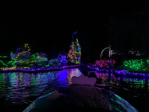 【写真】ウォーターライド「吉野川めぐり」はクリスマス特別夜間運行を実施※過去の写真です