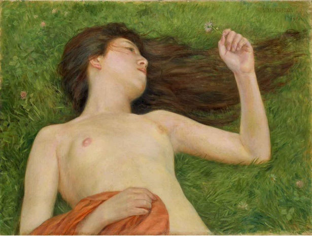 黒田清輝《野辺》1907年(明治40年) 油彩／カンヴァス 54.9×72.8センチ