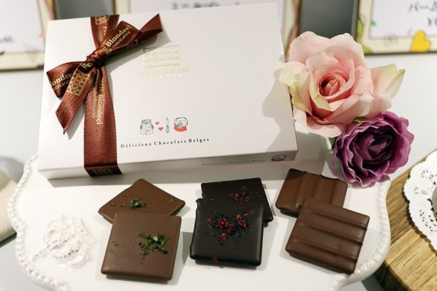 抹茶、フランボワーズ、ソルトの3種類を食べ比べられるミニタブレット