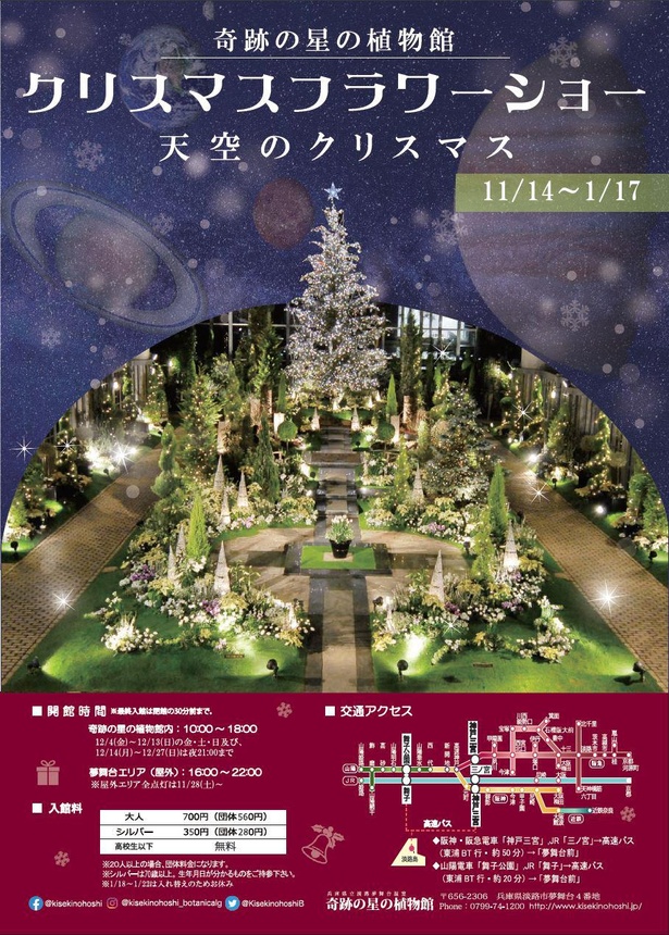 「クリスマスフラワーショー2020」チラシ・表