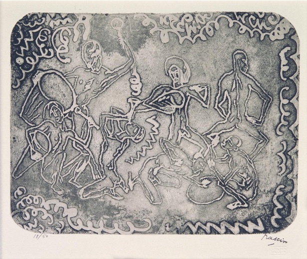 ジュール・パスキン ≪ジャズ・バンド≫ 1927年 エッチング、エマーユ・シャンルヴェ・紙 18.8×24.3 名古屋市美術館蔵【後期のみ展示】