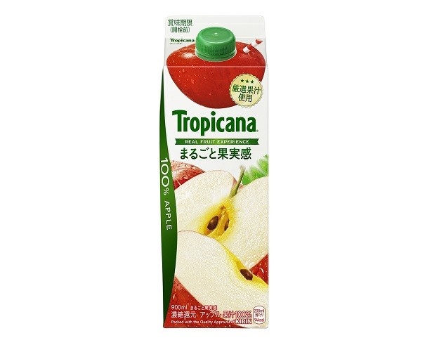 「トロピカーナ 100% まるごと果実感 アップル」