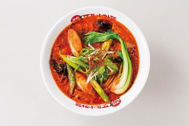 「グリーンアスパラとローズマリーの酸辣ベジトマ麺」(950円)