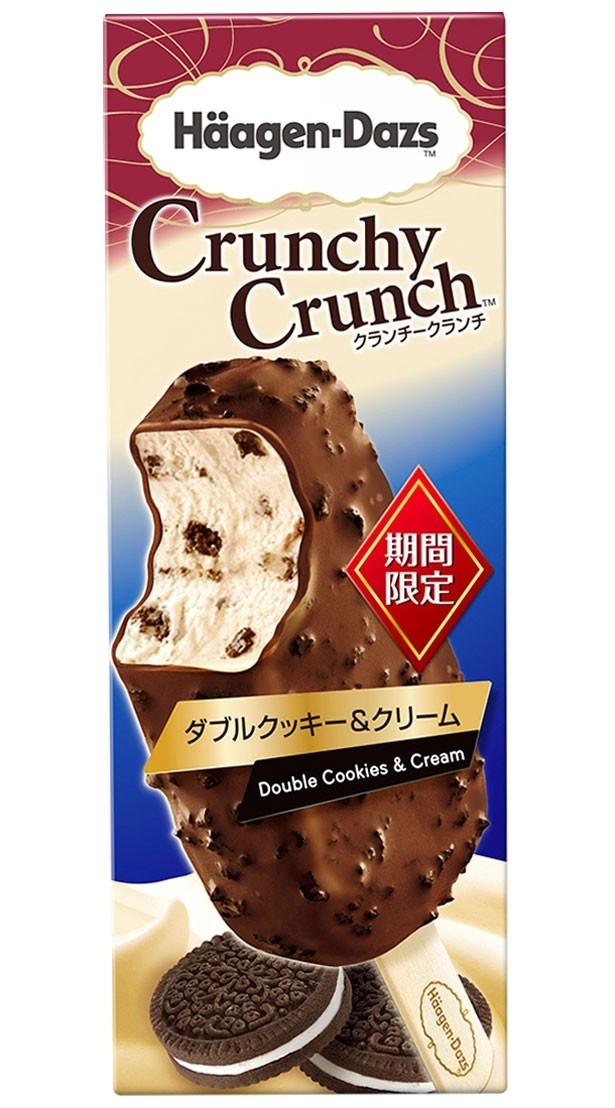 【写真を見る】“クランチークランチ”の新作も要チェック！ハーゲンダッツ クランチークランチ「ダブルクッキー＆クリーム」(希望小売価格294円)は3月28日(火)発売