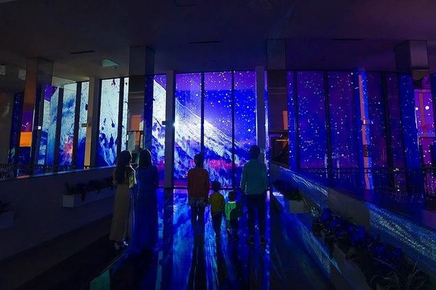 【写真】壁面いっぱいに広がる映像が楽しめる