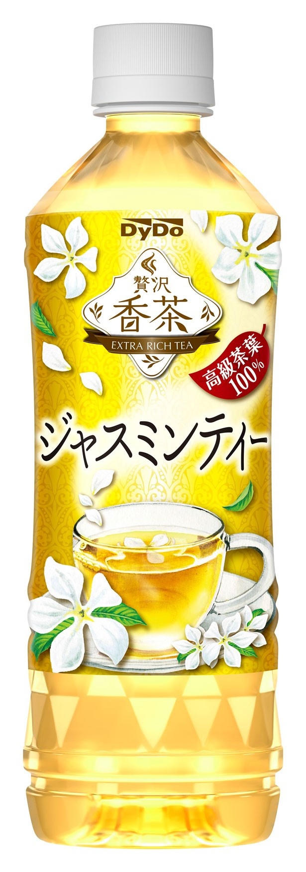 【写真を見る】さらに香り華やかに！合計4種類の高級茶葉を100％使用した「贅沢香茶 ジャスミンティー」(500mlPET・税抜140円)