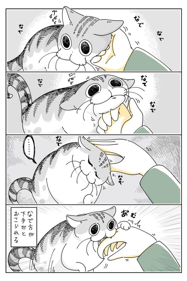 漫画 猫の気持ちって難しい なでていると噛まれる 猫あるある に共感の声 ウォーカープラス