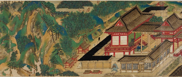 重要文化財 松崎天神縁起絵巻 巻第6(部分・左)　鎌倉時代・1311年(応長元年)
