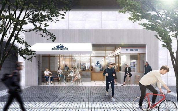 「le coq sportif avant HARAJUKU」内にオープンするテイクアウトスタンド「EGG STAND」の外観。