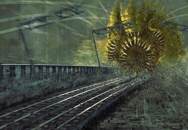 【ドンコウ】お客様にお知らせいたします。一部区間の線路消失により、ただいま電車の運転を見合わせております。―――列車遅延案内