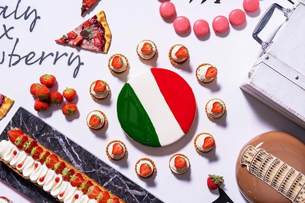 イタリア国旗 ピスタチオとストロベリーケーキ