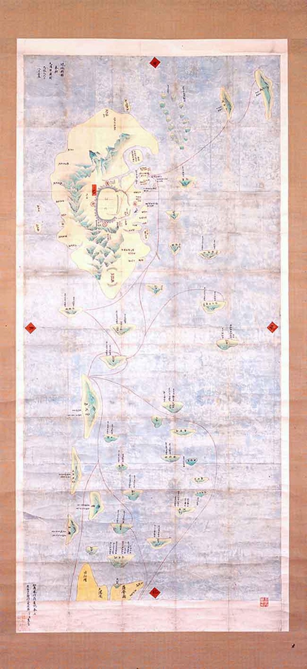 琉球国図 1696年 沖縄県立博物館・美術館蔵 