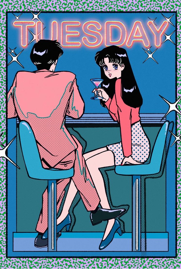 夜景をバックにデートするふたり。大人な雰囲気が漂う