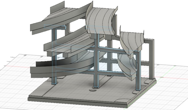 箱崎ジャンクションジオラマ制作過程。CADでパーツ配置を設計