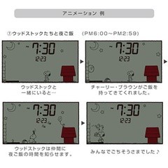 夜になると、スヌーピーの食事当番を務めるチャーリー・ブラウンがごはんを持ってきてくれる