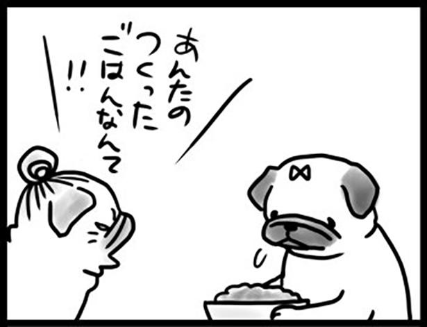パグ美ととめのごはんの話1