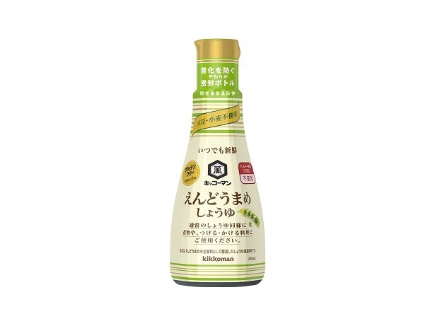 【写真を見る】「キッコーマン　いつでも新鮮　えんどうまめしょうゆ　200mlボトル」(税別370円)