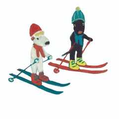 スキーを楽しんでる？冬ファッションのリサとガスパール