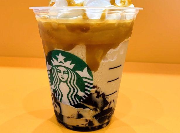 「東京 オリジン コーヒー ジェリー キャラメル フラペチーノ(R)」のなかに入っている「エスプレッソロースト」で作ったコーヒージェリー