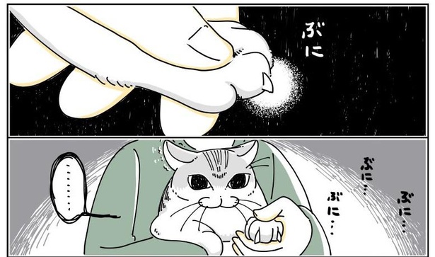 「ネコの耳にビンタされる」3/8